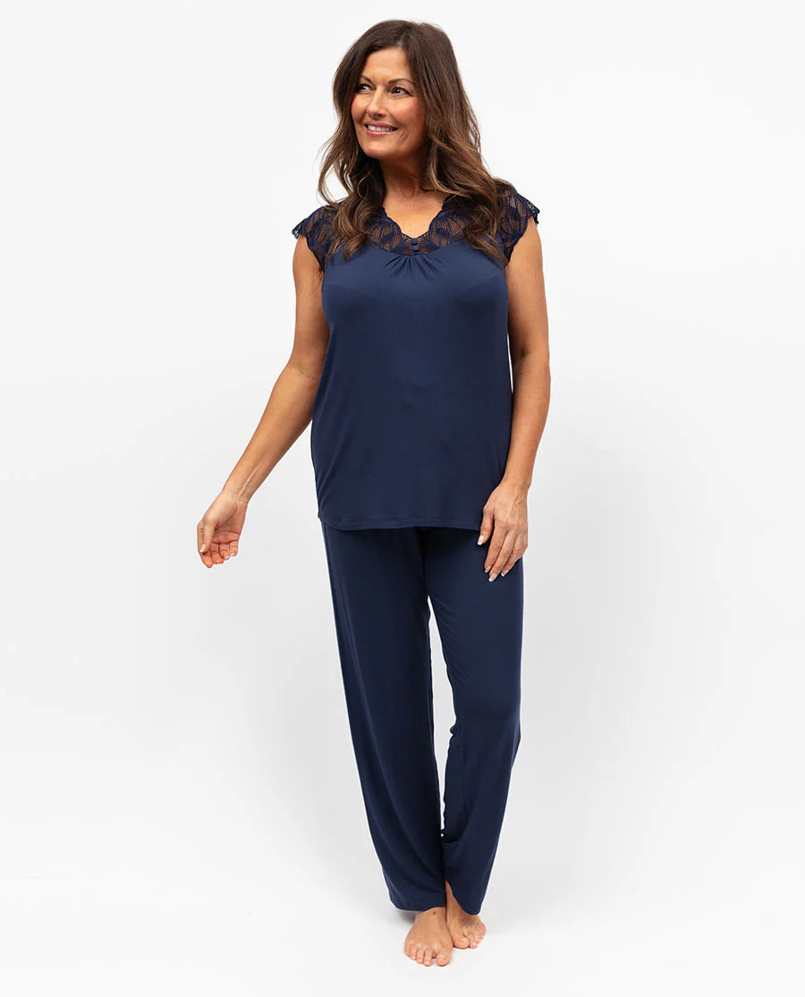 Caroline Lace Detail Jersey Pyjama Set