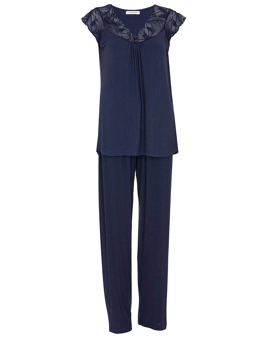 Caroline Lace Detail Jersey Pyjama Set