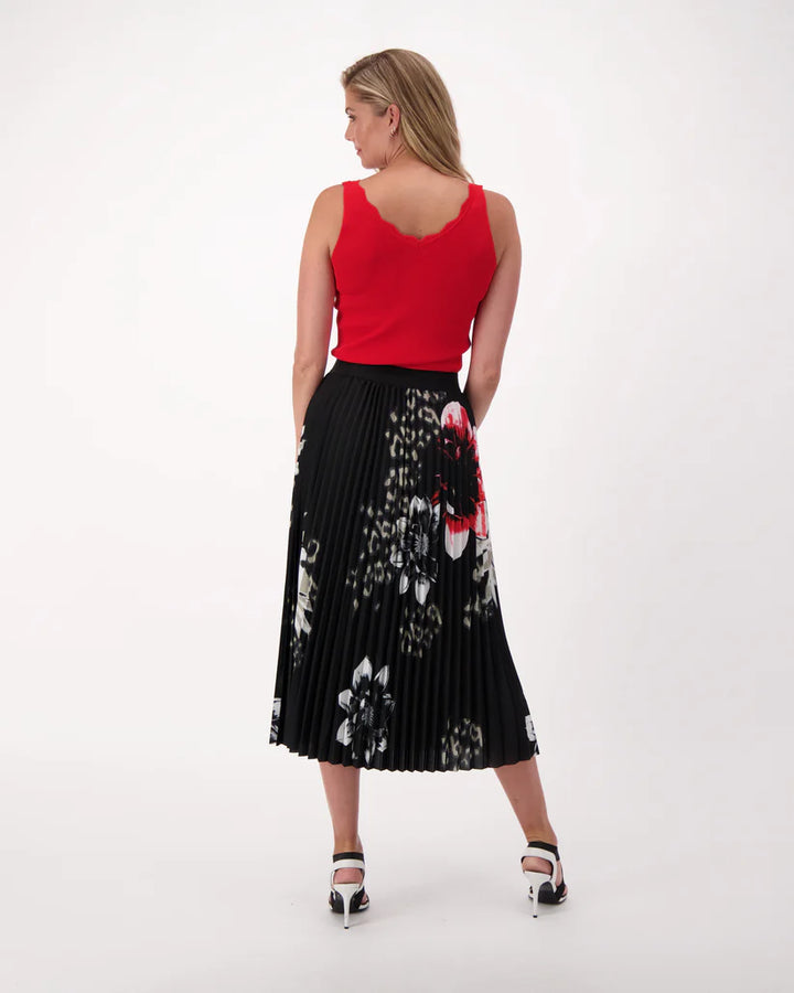 Floral Plisse Pleated Skirt