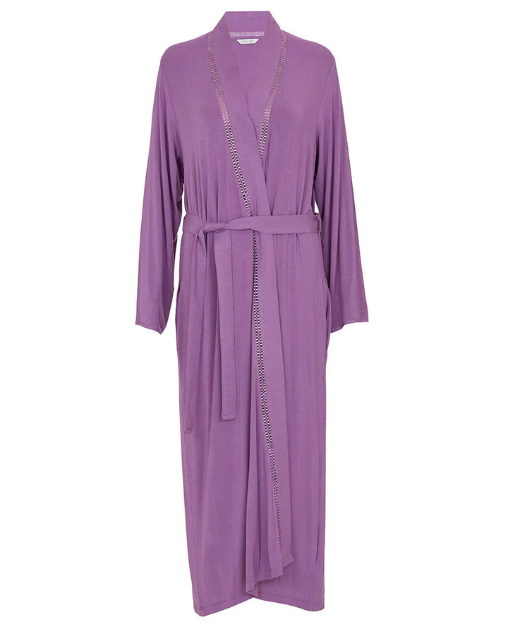 Rhea Lace Detail Jersey Long Robe