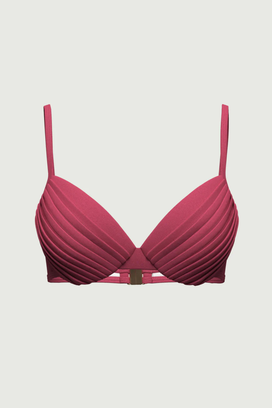 Core Solid Sangria Pleat Bikini Top - Size 8