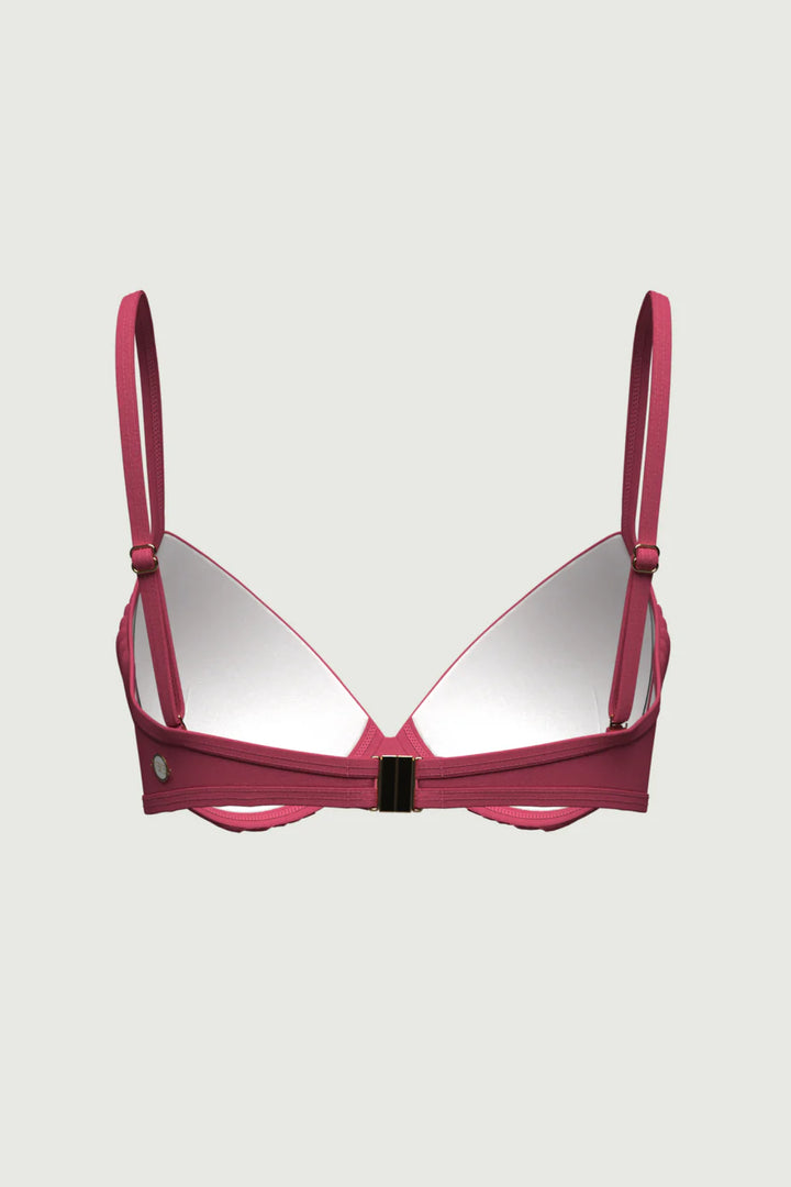 Core Solid Sangria Pleat Bikini Top - Size 8