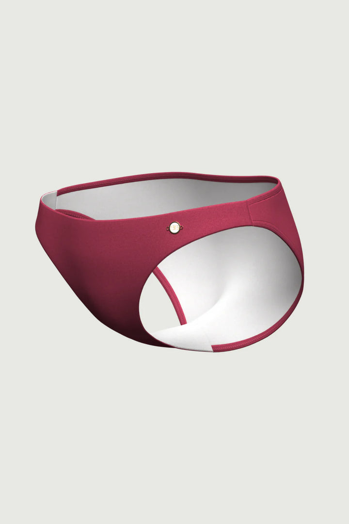 Core Solid Sangria Classic Bikini Bottom - Size 8