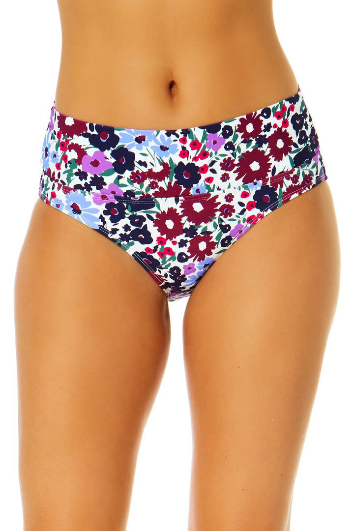 Meadow Bouquet Easy Soft Band Mid-Rise Swim Bottom