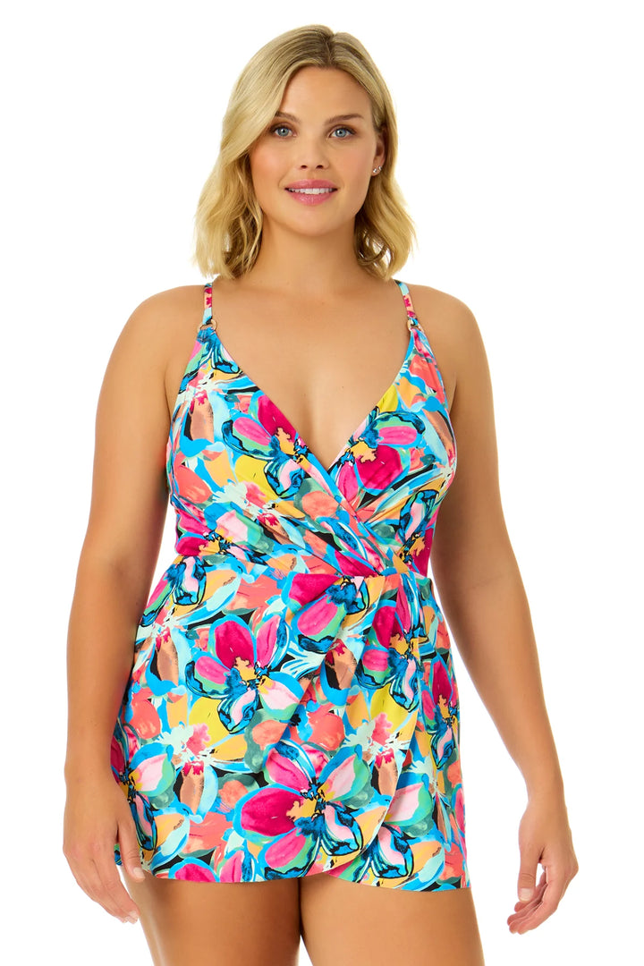 Amalfi Floral Maillot Swim Dress