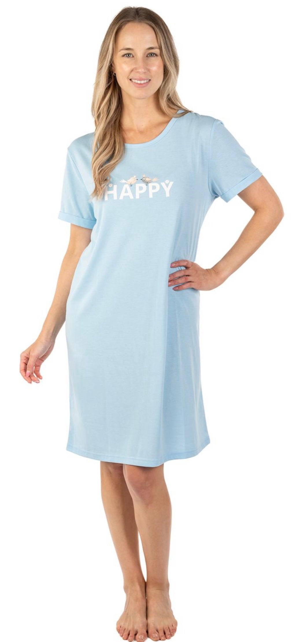 Happy Birds Short Sleeve Nightgown