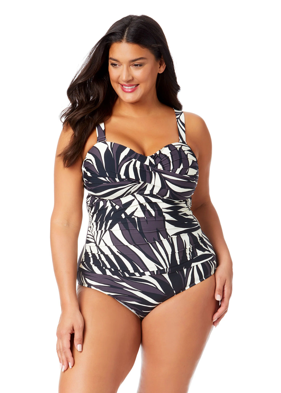 Palm Chic Drape Front Underwire Tankini Top
