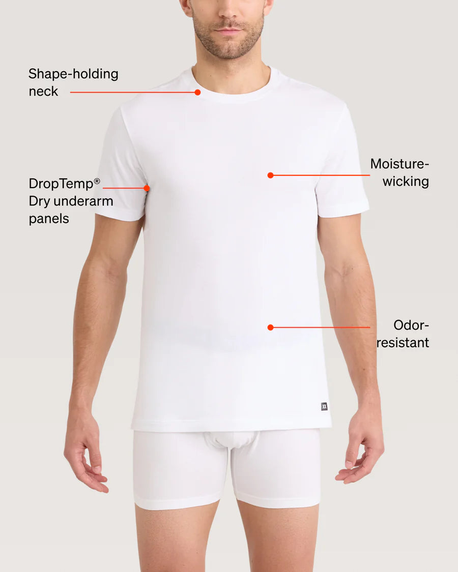 Saxx DropTemp® Dry Cotton (2 Pack). Cooling Crew Neck Undershirt