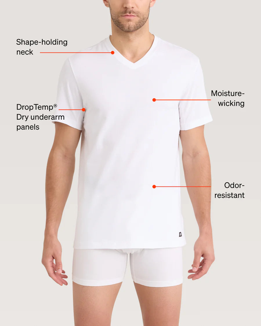 Saxx DropTemp® Dry Cotton (2 Pack). Cooling V-Neck Undershirt
