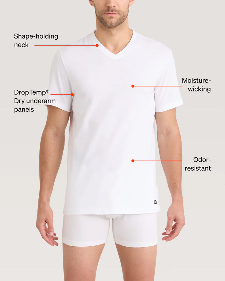 Saxx DropTemp® Dry Cotton (2 Pack). Cooling V-Neck Undershirt