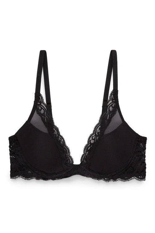 Natori Feathers Plunge T-Shirt Bra  - Black