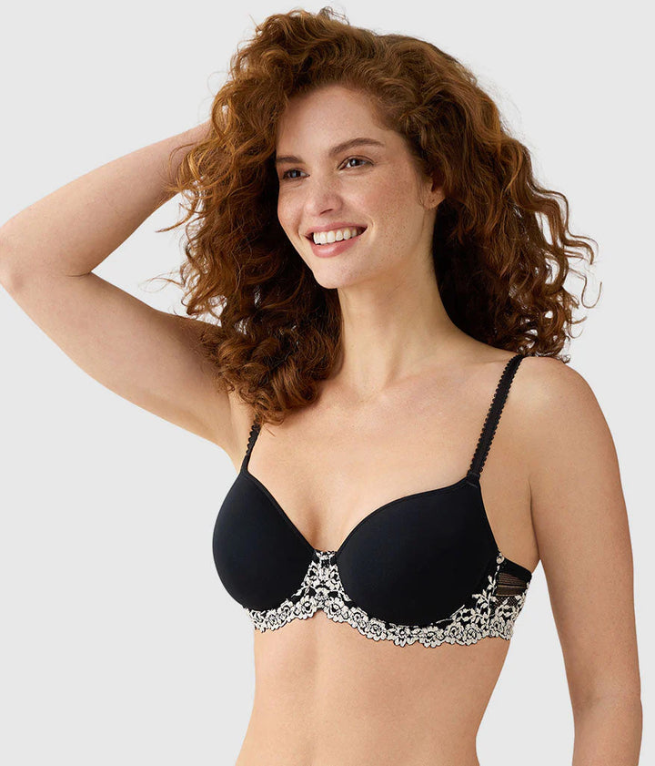 Embrace Lace Underwire T-Shirt Bra - Black