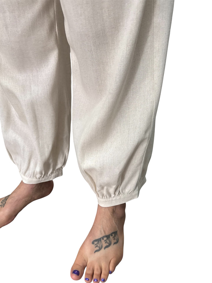 Linen Blend Flax Crop Pants