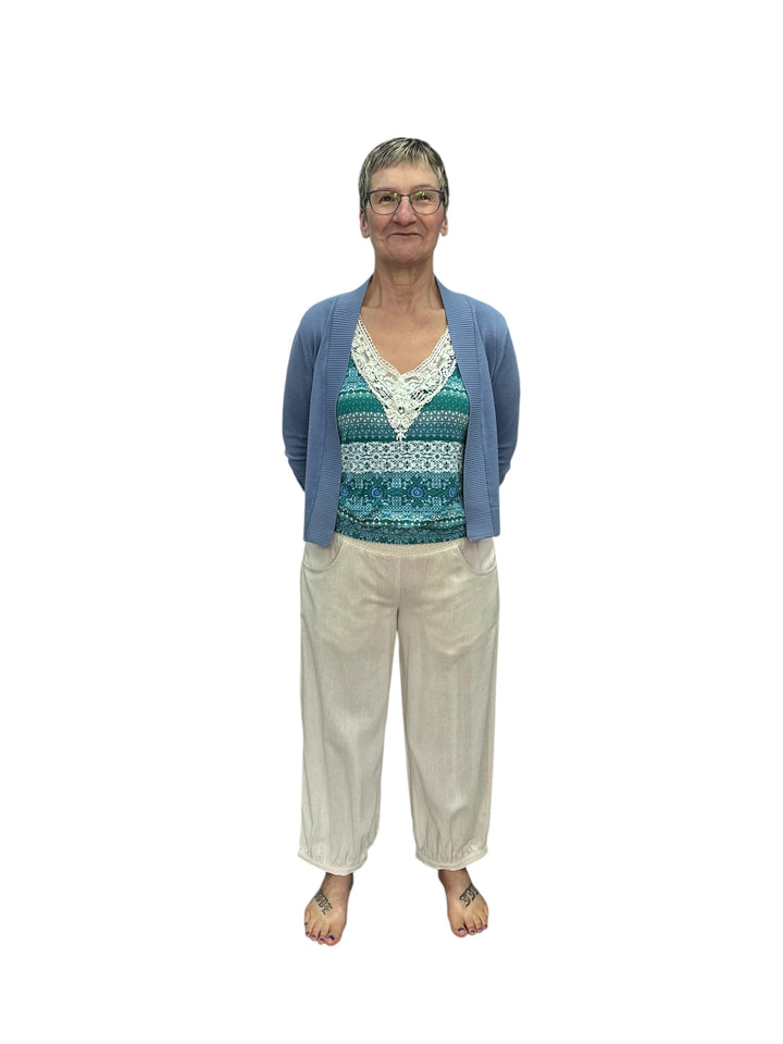 Linen Blend Flax Crop Pants