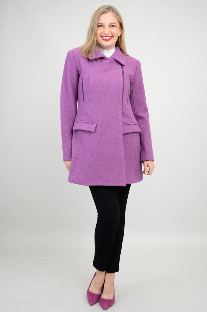 Lyon Wool Coat - Lavender - Size 2 X