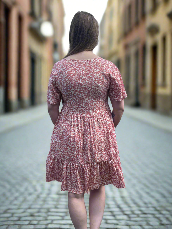 Papa Short Sleeve Floral Mini Dress