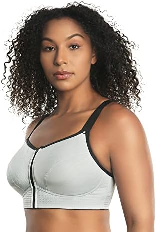 Wave Front Closure Wireless Sports Bra - Silver