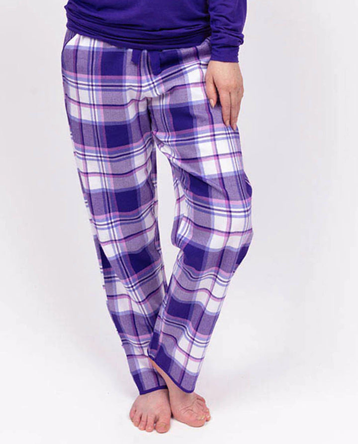 Evolet Brushed Check Pyjama Bottoms
