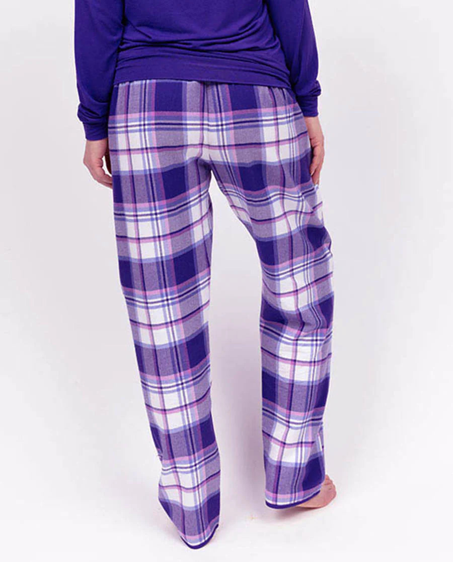 Evolet Brushed Check Pyjama Bottoms