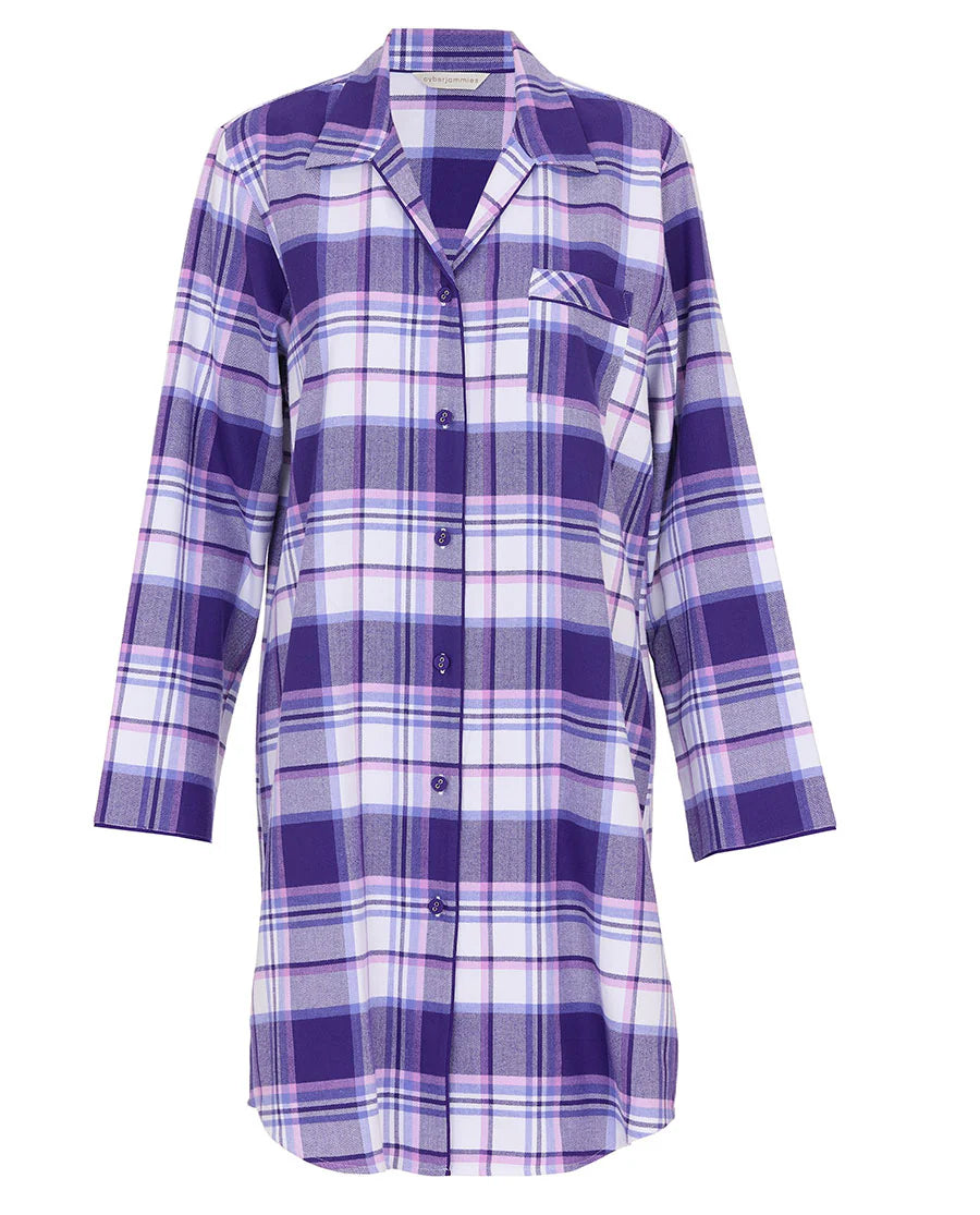 Evolet Brushed Check Nightshirt