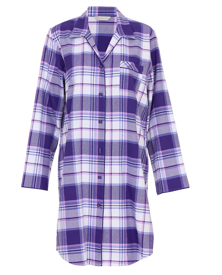 Evolet Brushed Check Nightshirt