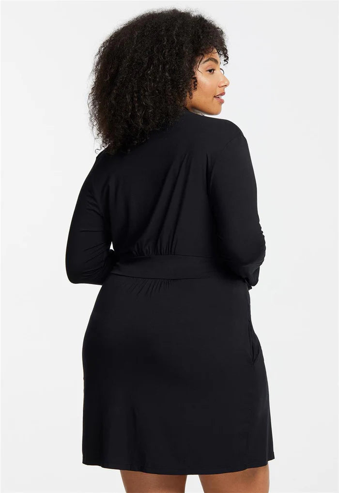 Fleur't Iconic Robe - Black - Sheer Essentials Lingerie & Swimwear