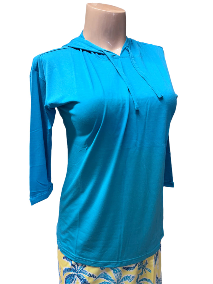 Mai Tai 3/4 Sleeve Hooded Top