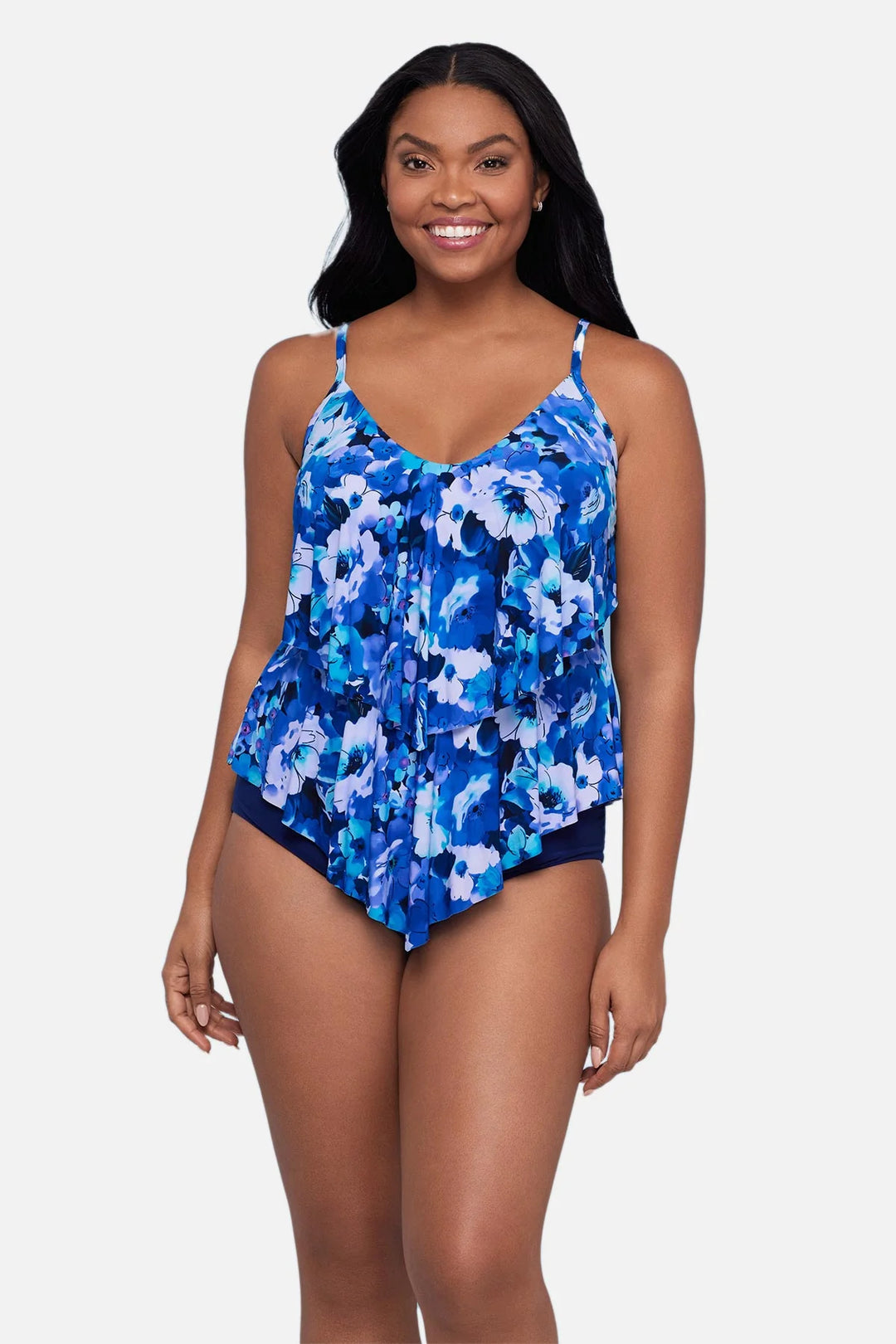 Ronnie Tankini Top - Violet Blossoms