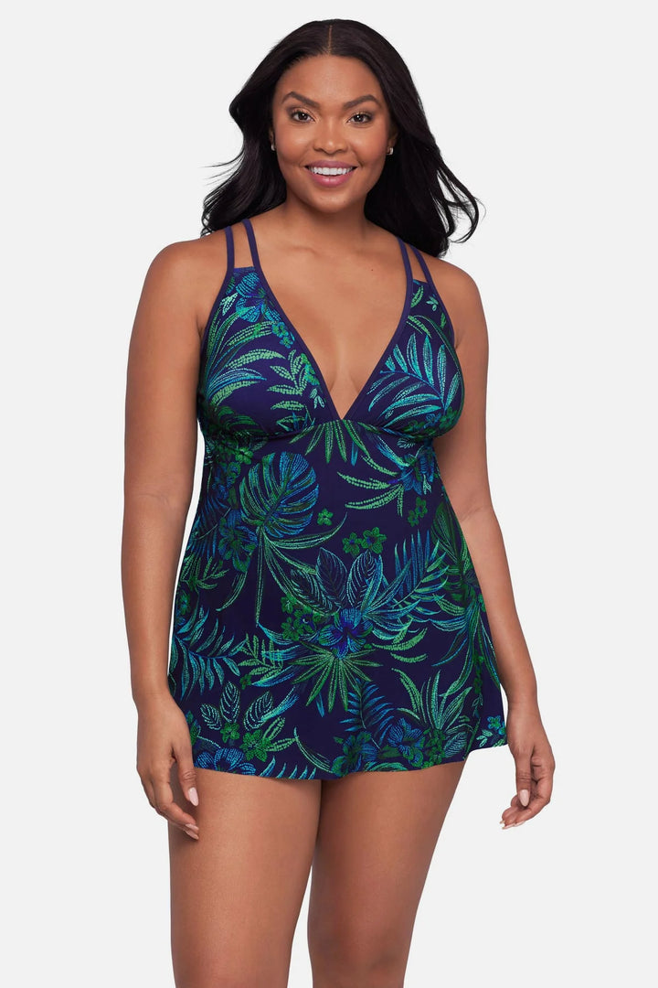 Tracey Swim Dress - Tropical Tessellation