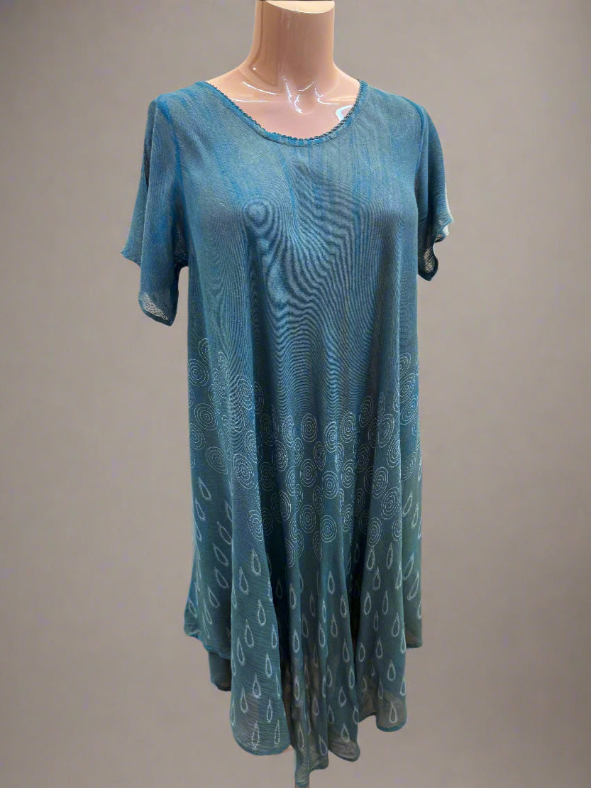 Summer Short Sleeve Umbrella Dress / Cover Up