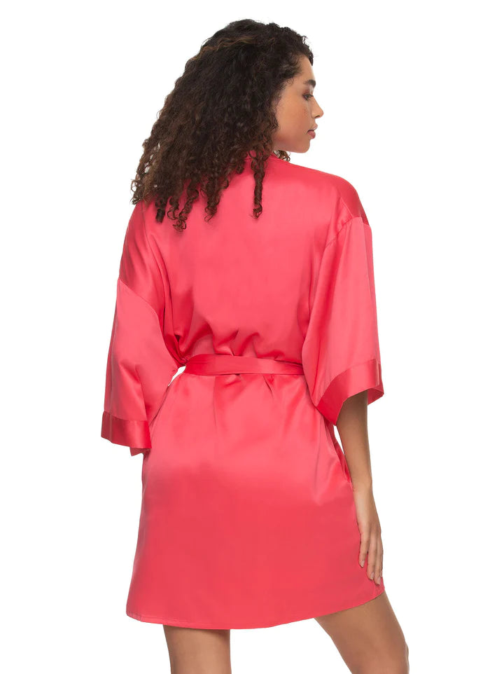 Muse Satin Rouge Red Kimono - Size Small