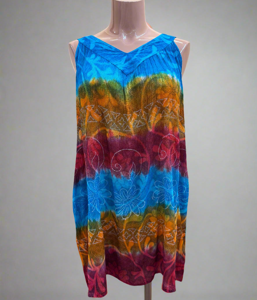 Printed Rayon Mini Umbrella Dress