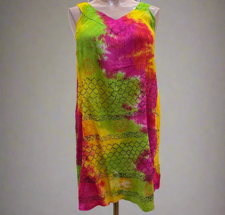 Printed Rayon Mini Umbrella Dress