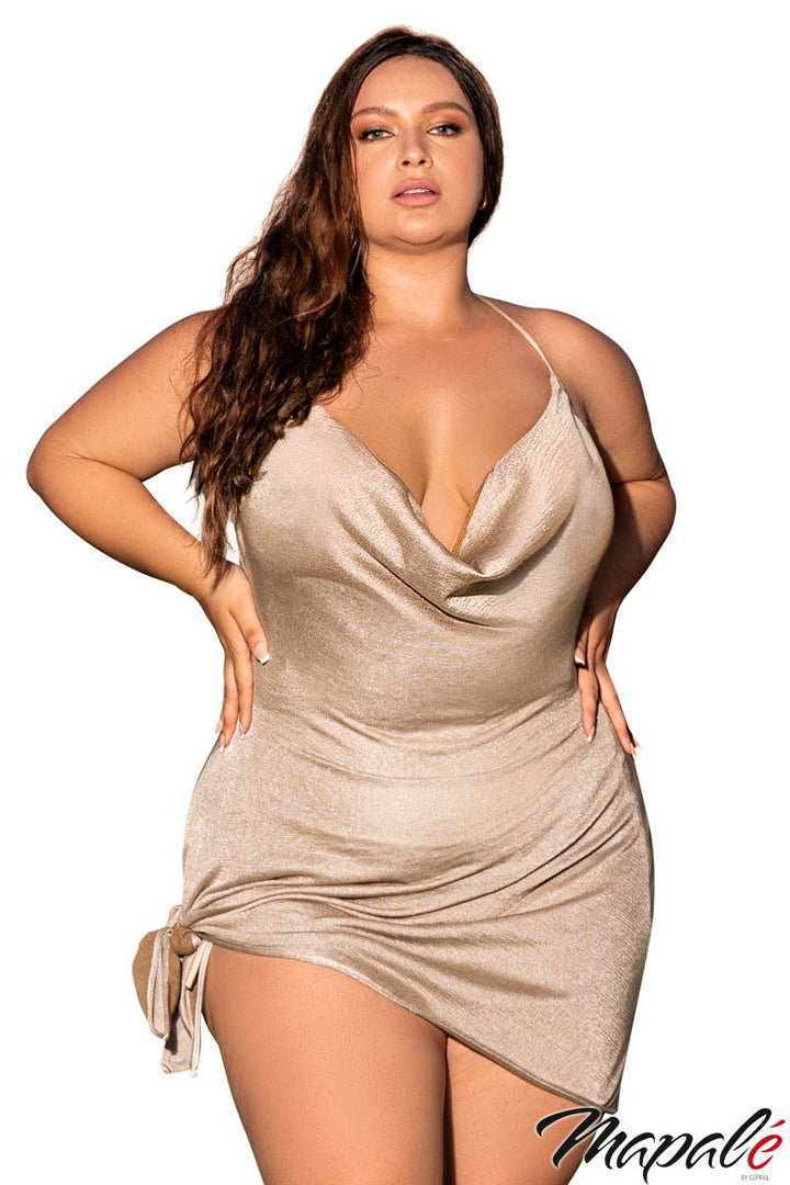 Shimmery Cowl Neck Dress