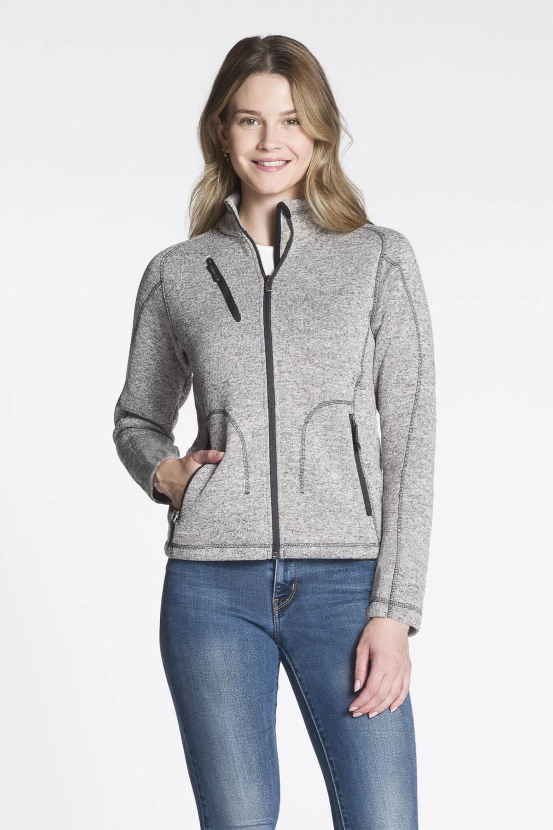 Ladies Peak Knit Fleece Jacket