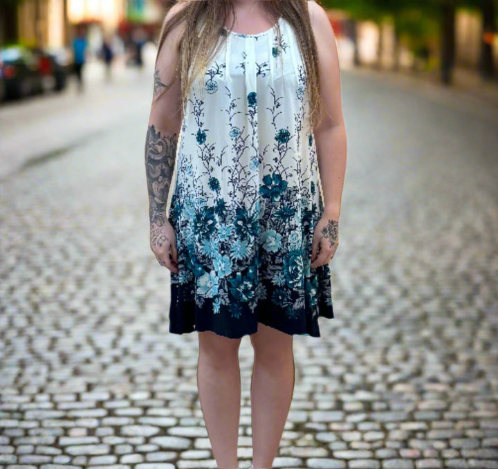 Papa Sleeveless Pleated Tunic Dress
