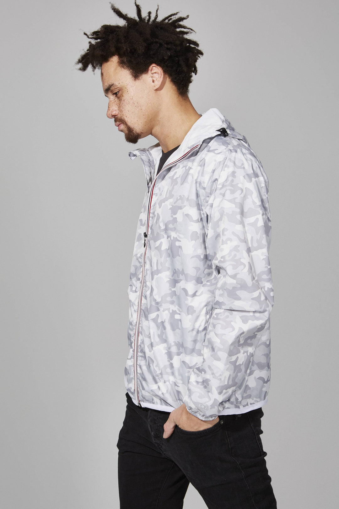 Full Zip Packable Camo Rain Jacket
