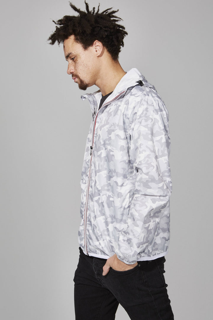 Full Zip Packable Camo Rain Jacket