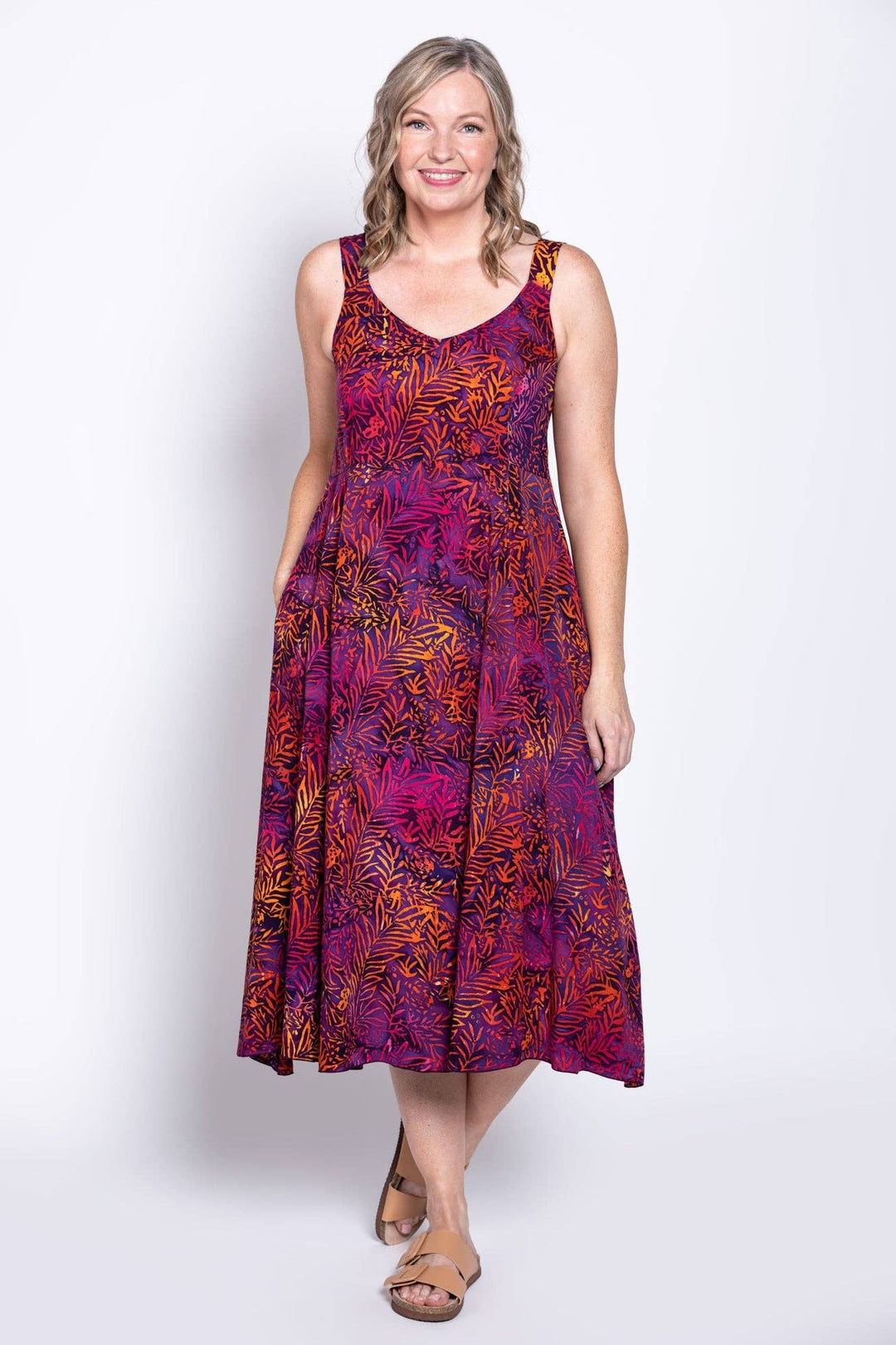 Shauna Pink Tropics Bamboo & Linen Dress - Sheer Essentials Lingerie & Swimwear