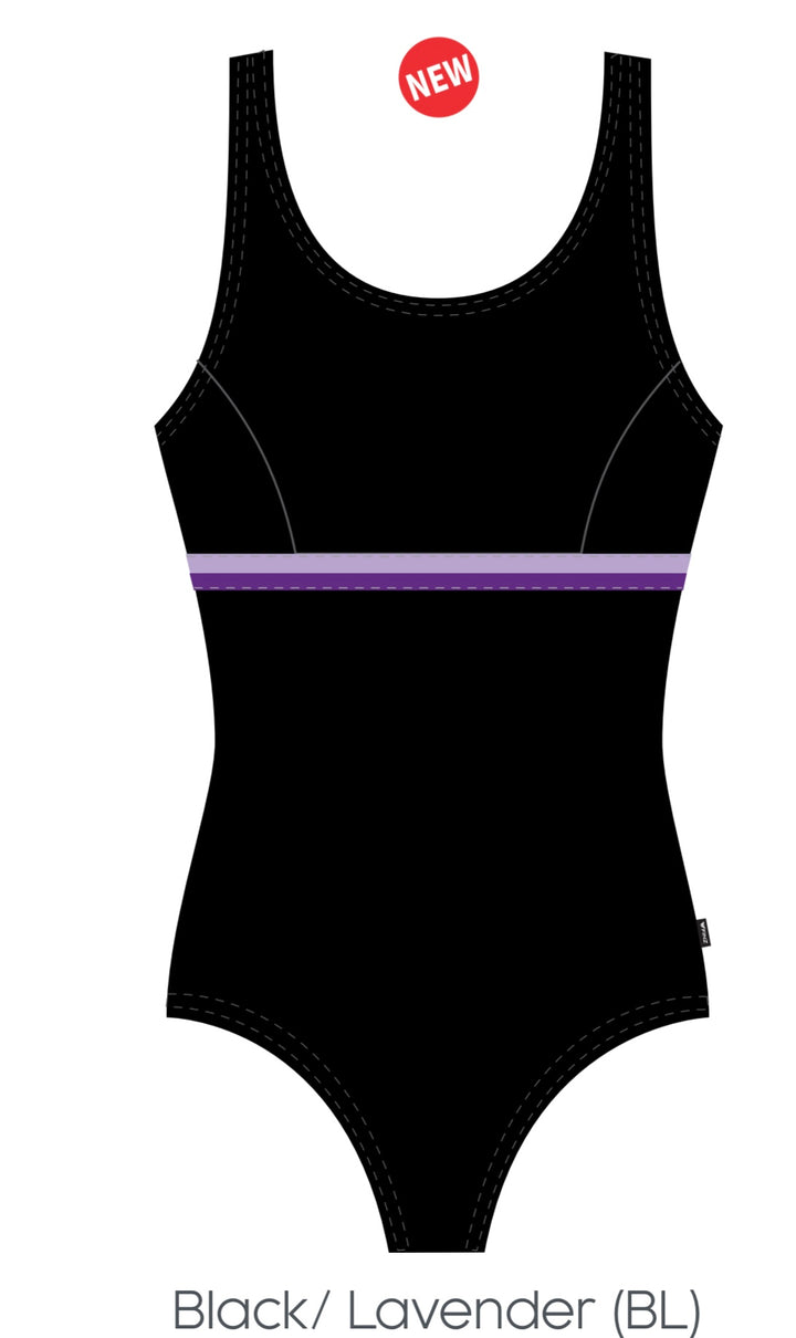 Finz Horizontal Splice 1PC Swimsuit - Black / Lavender