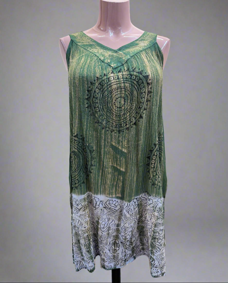 Printed Rayon Mini Umbrella Dress