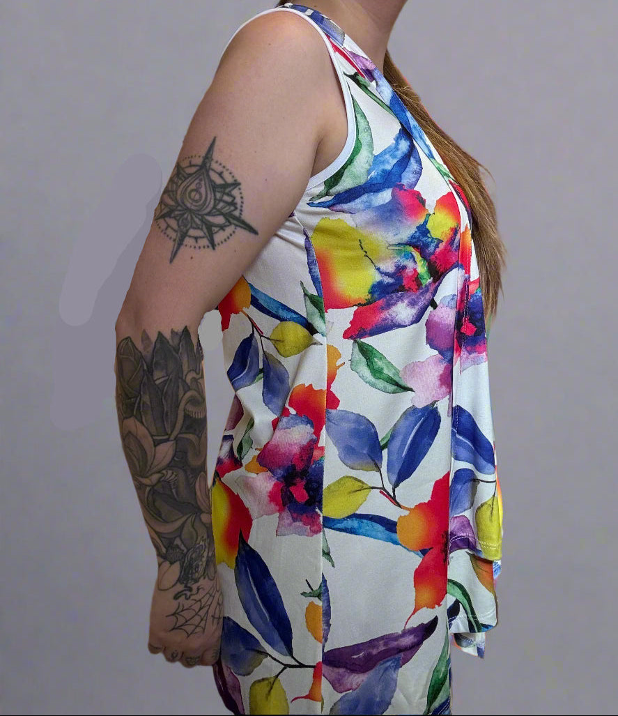 Sleeveless Top with Ruffle Hemline