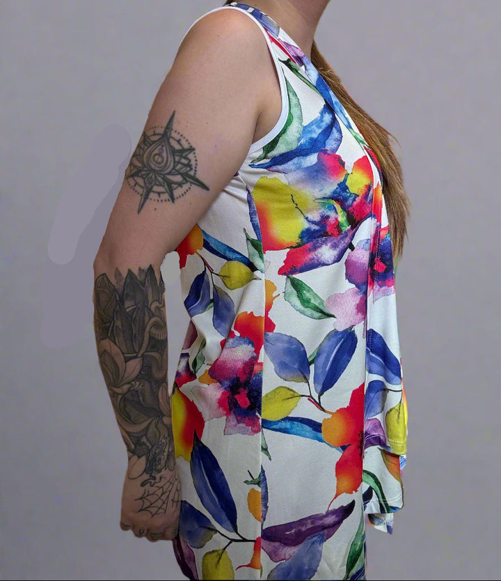 Sleeveless Top with Ruffle Hemline