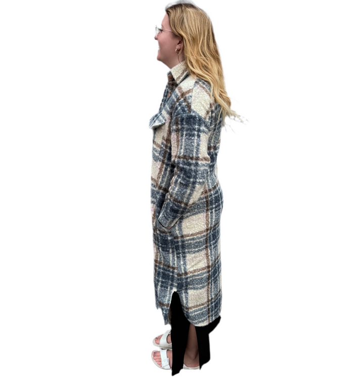 Long Wool-Like Jacket - Size Small