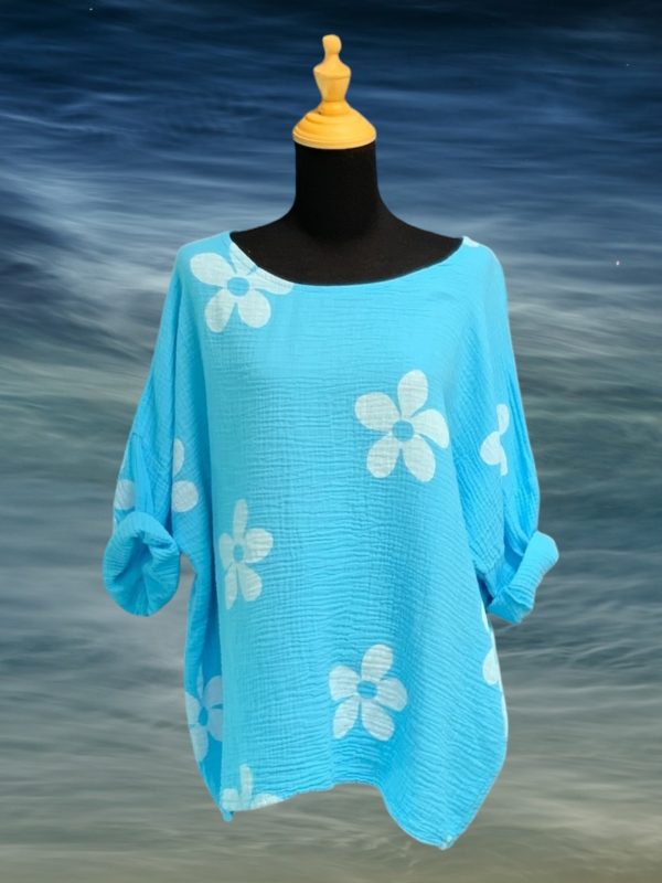 Cotton Waffle Flower Top