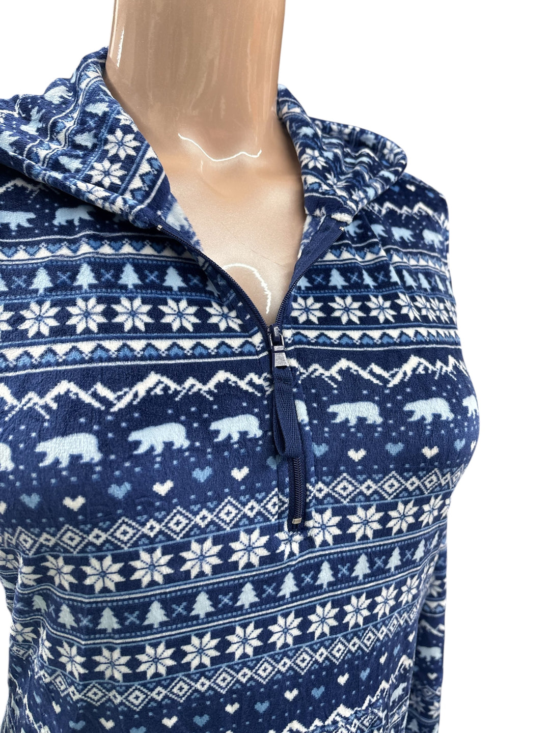 Winter Print Hooded Sleep Chemise