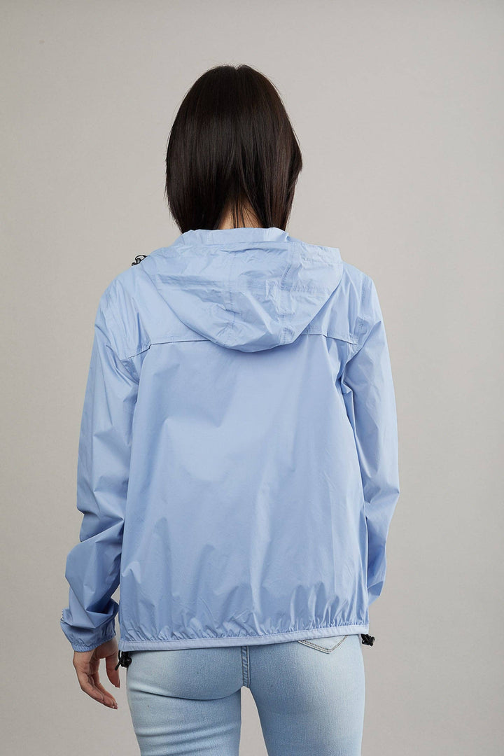 Women Boyfriend fit Zip Front  Packable Rain Jacket