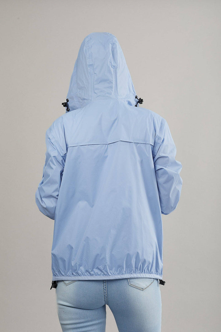 Women Boyfriend fit Zip Front  Packable Rain Jacket