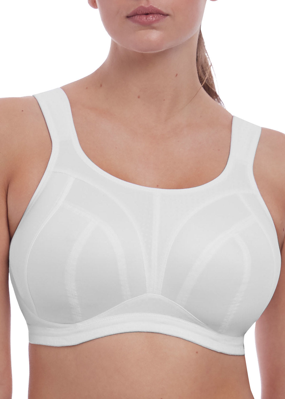Dynamic Wire Free Sports Bra - White – Sheer Essentials Lingerie