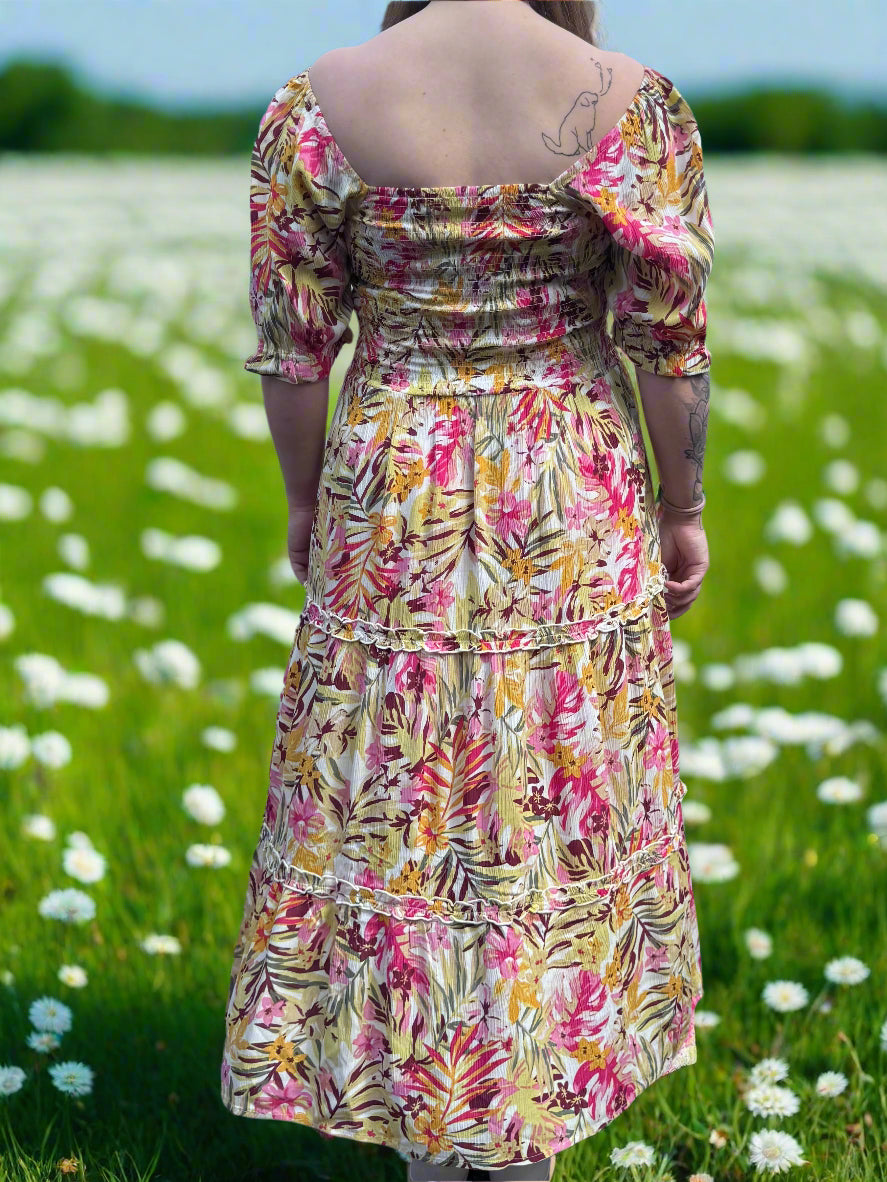 Papa Smock Tiered Maxi Dress - Size Medium
